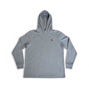 Polo Ralph Lauren Men’s Gray Hoodie Size M Classic Pony Logo Pullover Sweatshirt